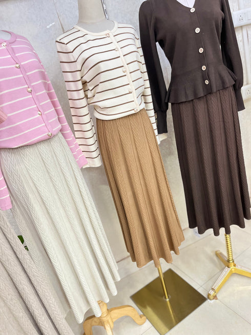 Knitted Long A-Line Skirts